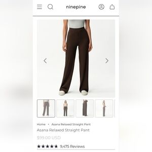 Ninepine asana relaxed straight pant new with tags